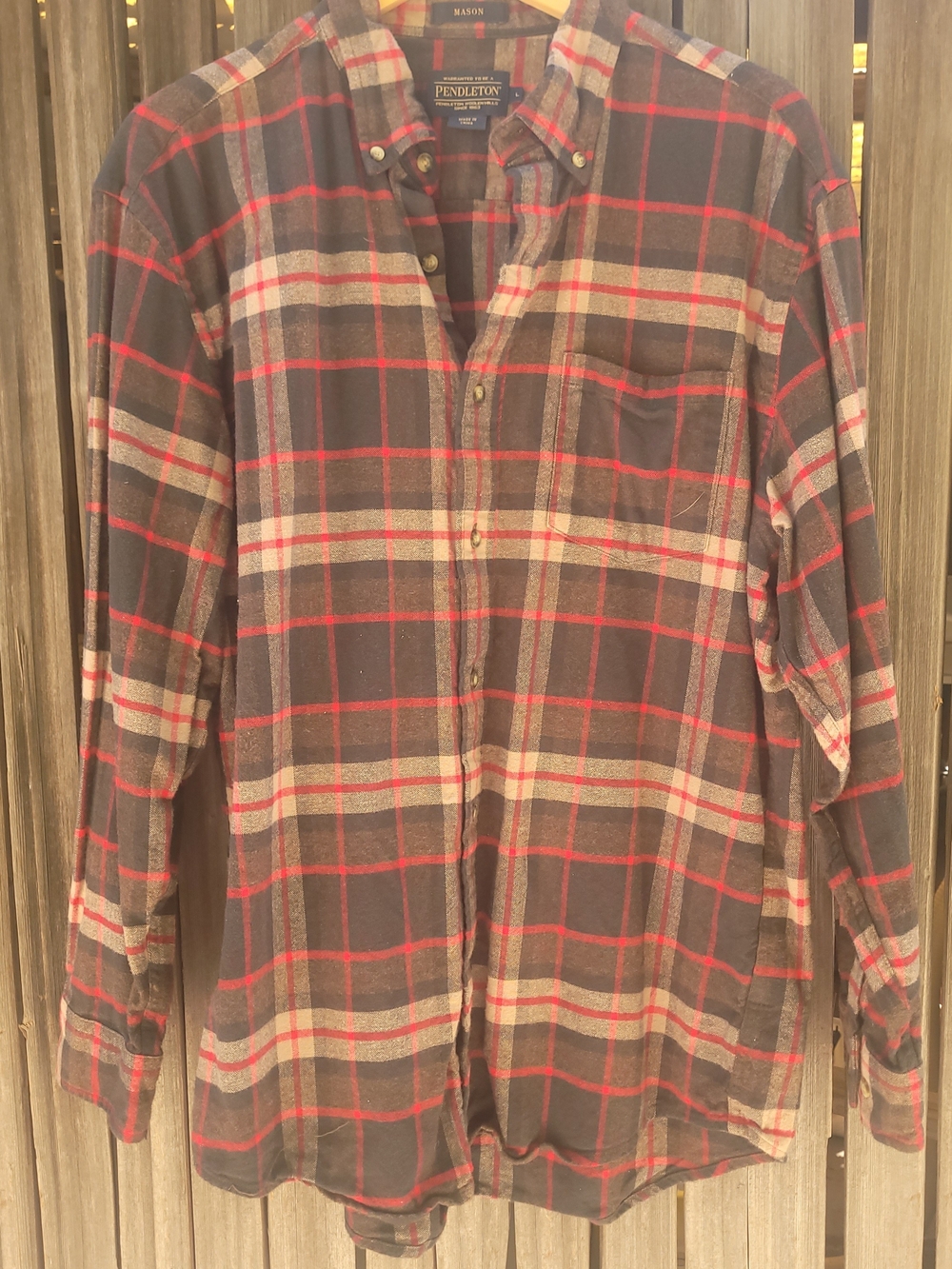 Pendleton Mason Plaid Flannel Button Down Shirt